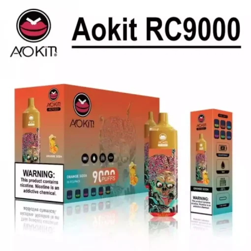 Aokit RC 9000 baforadas RGB Light 0 2 3 5 Nicotina descartável 10