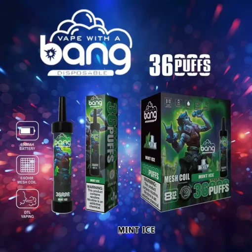 Bang 36000 Puffs Vape Pen Didmeninė prekyba 0% 2% 3% 5% Mažai nikotino įkraunama aukštos kokybės masinė vienkartinė elektroninė cigaretė