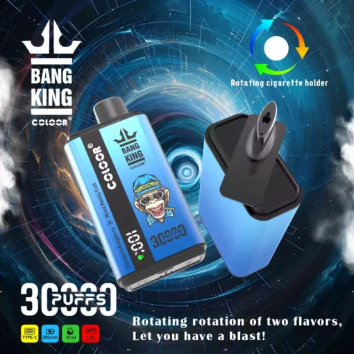 Bang King 30000 Puffs Naujas įkraunamas aukštos kokybės masinis pirkimas vienkartinių elektroninių cigarečių Vape Pen Didmeninė prekyba 0% 2% 3% 5% Mažas nikotino kiekis