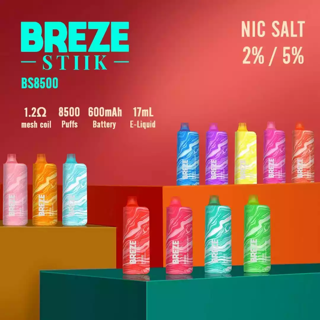 Breze Stiik BS 8500 Puffs Vape Pen all'ingrosso 2% 5% Basso contenuto di nicotina ricaricabile Bulk di alta qualità Acquista sigaretta elettronica usa e getta