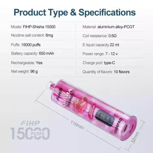 Кальян FIHP для кальяна 15000Puffs pro 28