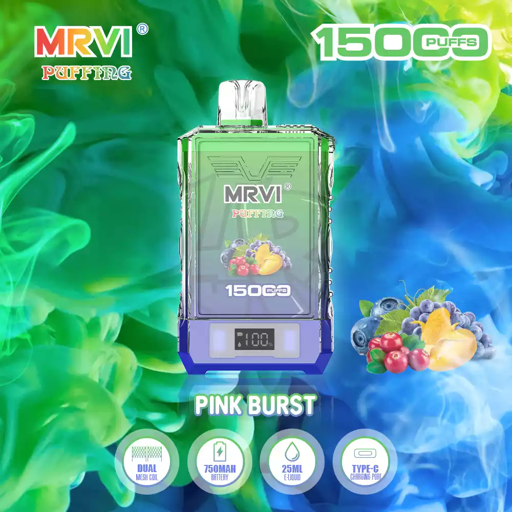 Mrvi Puffing 15000 Puffing Vape Pen Rechargeable High Quality Opt Купуйте одноразові електронні сигарети оптом 2%, 5% з низьким вмістом нікотину