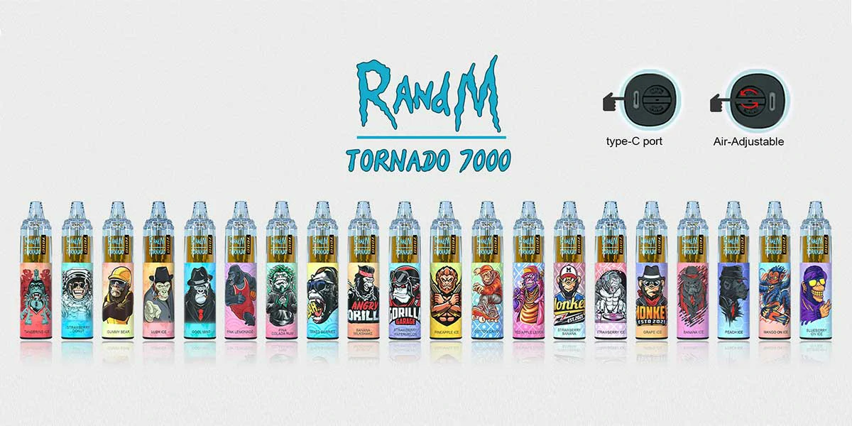 RandM Tornado 7000 Puffs įkraunama vienkartinė elektroninė cigaretė, aukštos kokybės 0%, 2%, 3%, 5% mažo nikotino didmeninė prekyba dideliais kiekiais