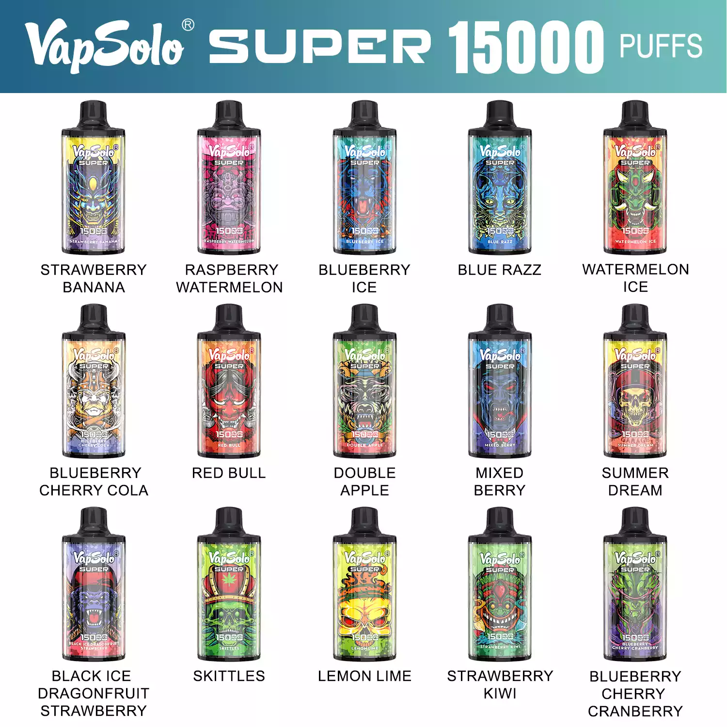 Vapsolo Super 15K Puffs Original χονδρική 2%, 5% Επαναφορτιζόμενη χαμηλή νικοτίνη υψηλής ποιότητας Μαζική Αγορά ηλεκτρονικών τσιγάρων μιας χρήσης