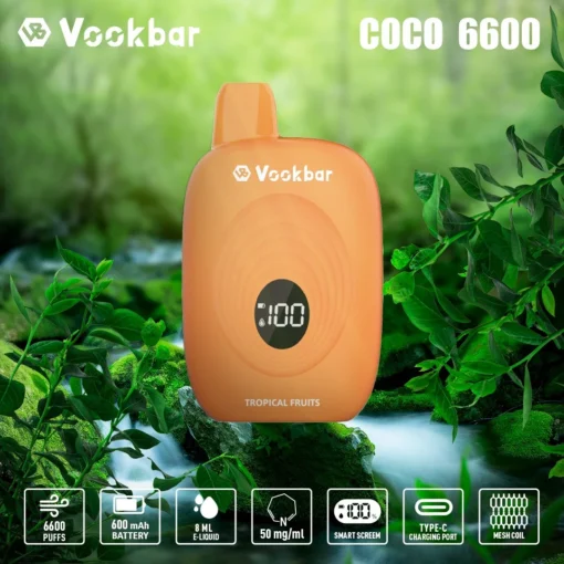 Vookbar Coco 6600 Puffs Kit de vape jetable haute capacité 4