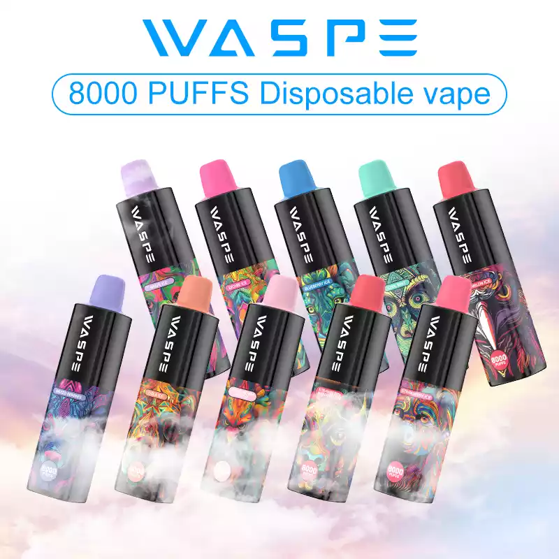 Waspe 8000 Puffs Vape Kalem Toptan 0%, 2%, 3%, 5% Düşük Nikotinli Şarj Edilebilir Yüksek Kaliteli Toplu Tek Kullanımlık Elektronik Sigara Satın Alın 