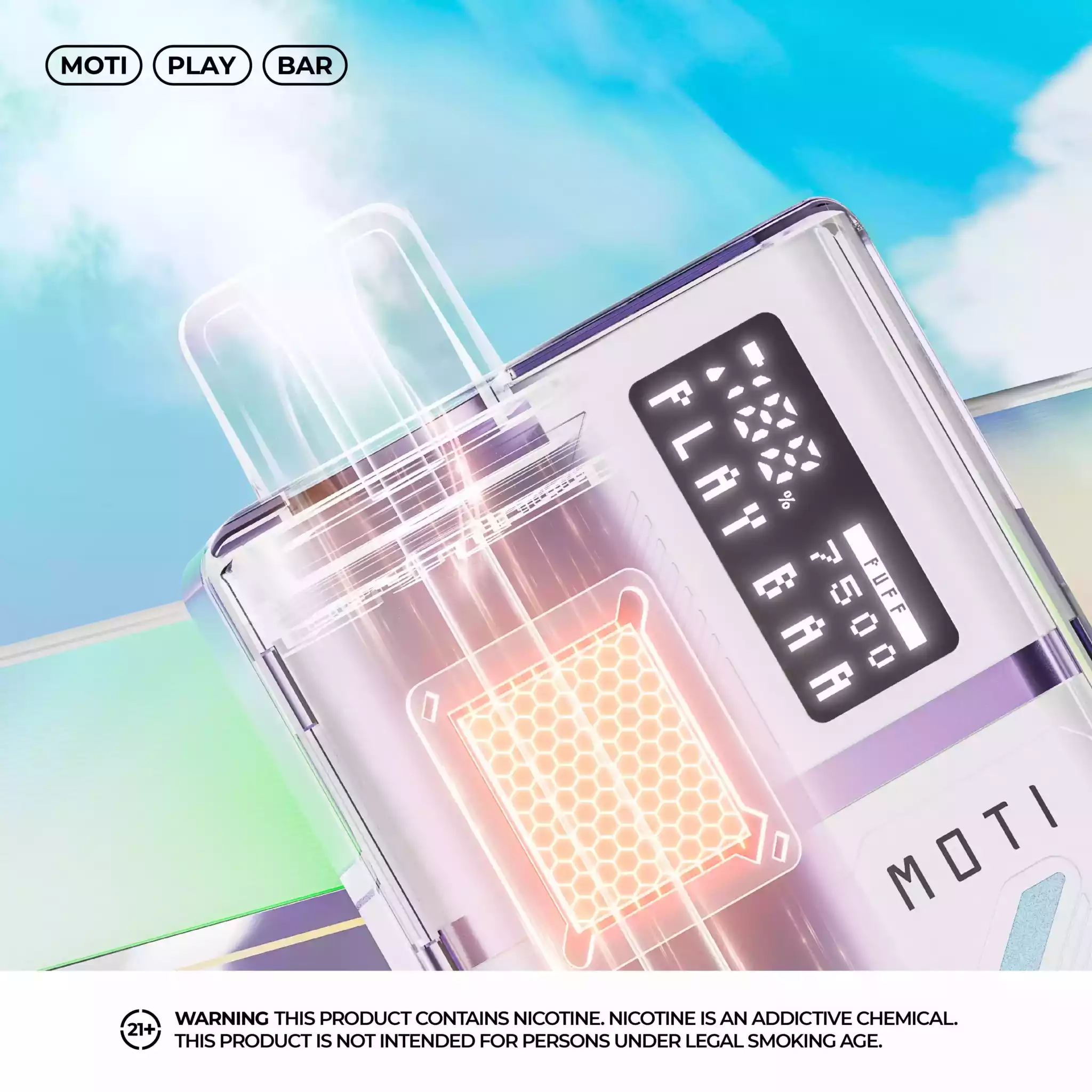 MOTI PLAY BAR 7500 Puffs Wholesale 5% Low Nicotine Disposable Vape 18ml E-Liquid Rechargeable High Quality Bulk Buy at Best Price