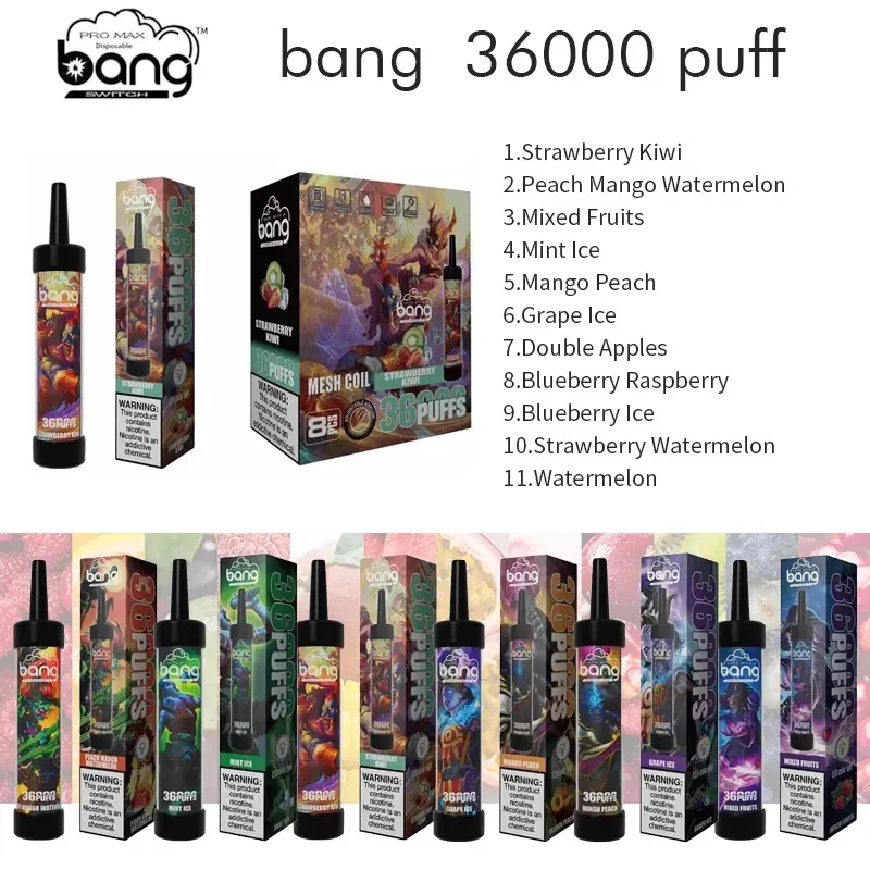 Original Big Puff Bang 36000 Puffs with Sub Ohm Mesh Coils Dtl Disposable Vape Device E Cigarette Wholesale Supplier Distributor