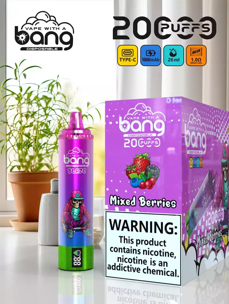 Wholesale Disposable Vape Bang Blaze 20000 Puffs E Cigarette Pod Puff 20K Smart Screen Display Vaper E Liquid Vapor Vaporizer Pen 2